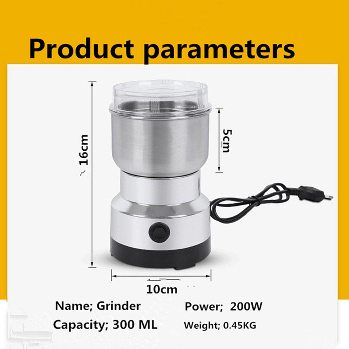 ⏳Last Day 49% OFF 🌿 Stainless Steel Dry Ingredient Grinder ✨ Spices, Grains & Coffee
