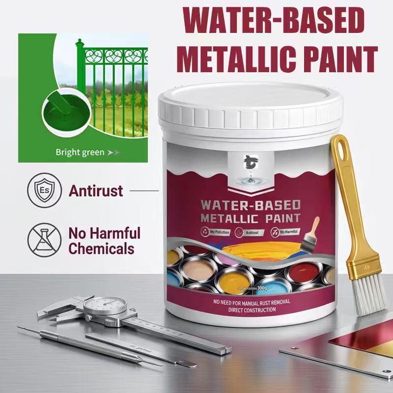 ⏳Time-Limited Special⏰Rust Converter Metallic Paint – One coat stops rust, no sanding, no fumes. Dries to a sleek metal finish. Perfect for garden tools & gates. 🔨🛡️
