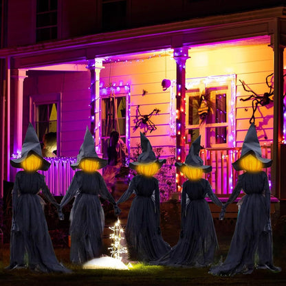 🧙 3 Pack Voice Control Light-Up Holding Hands Witch Decor