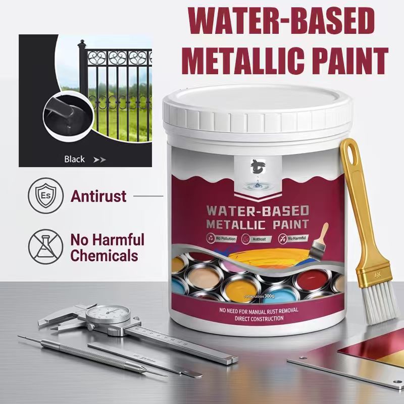 ⏳Time-Limited Special⏰Rust Converter Metallic Paint – One coat stops rust, no sanding, no fumes. Dries to a sleek metal finish. Perfect for garden tools & gates. 🔨🛡️