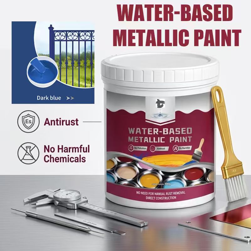 ⏳Time-Limited Special⏰Rust Converter Metallic Paint – One coat stops rust, no sanding, no fumes. Dries to a sleek metal finish. Perfect for garden tools & gates. 🔨🛡️