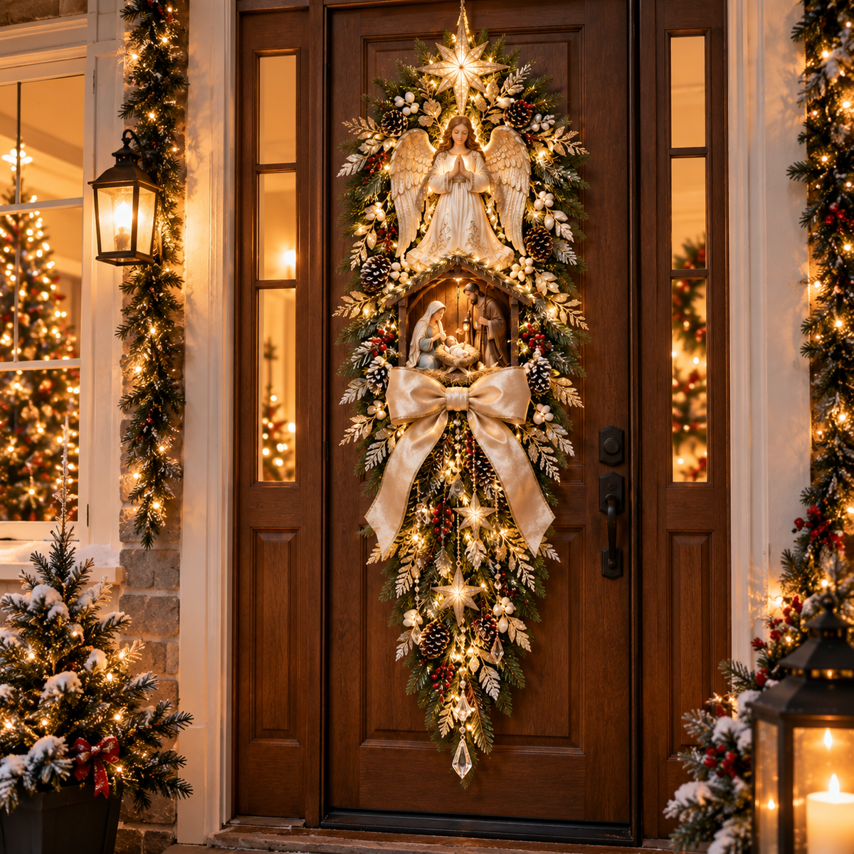 ✝️✨Angel & Nativity Scene Wreath🌹