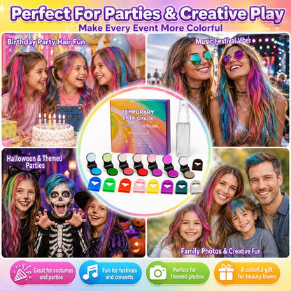 🔥Last Day 50% OFF - 🌈12-Color Temporary Hair Chalk Applicator Set