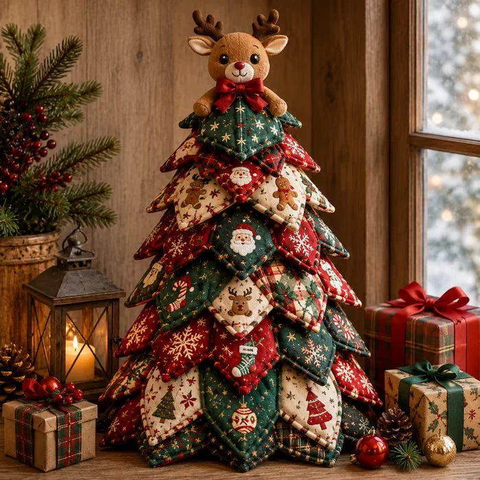 🎄LAST DAY 50% OFF - 🎄🧵DIY Quilted Christmas Tree Kit – Handmade Fabric Holiday Tabletop Tree Decor