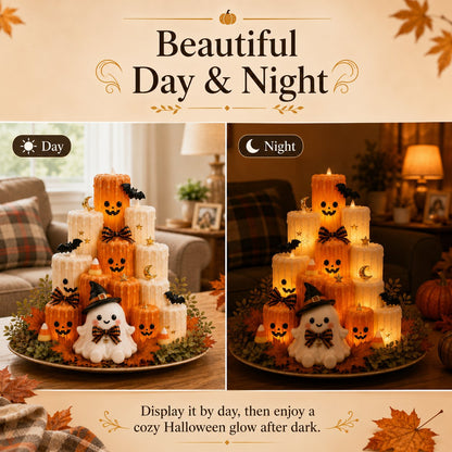 🔥 50% OFF – Halloween Pumpkin Candle Holder with Ghost Decor 🎃👻