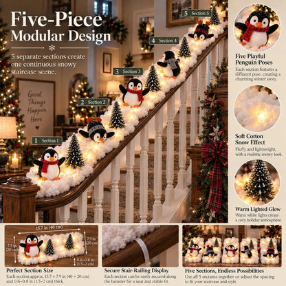 🐧🎄 Holiday Special | Lighted Penguin Snowy Stair Décor – Save 38%