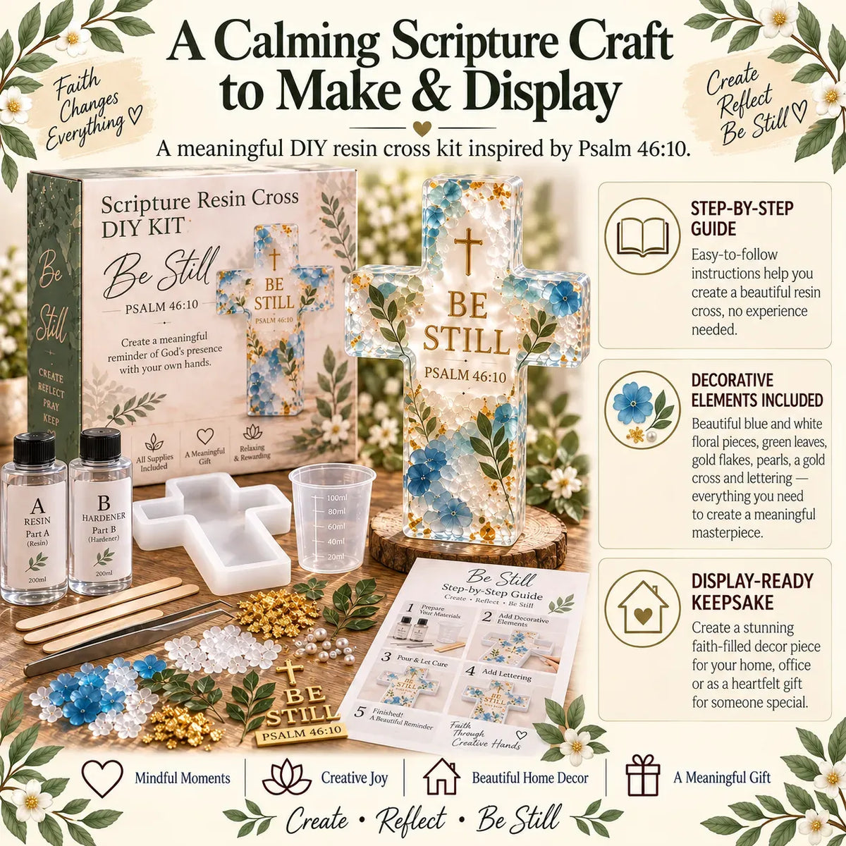 🔥 48% OFF Faith Craft Special | Scripture Resin Cross DIY Kit – Create, Pour & Keep