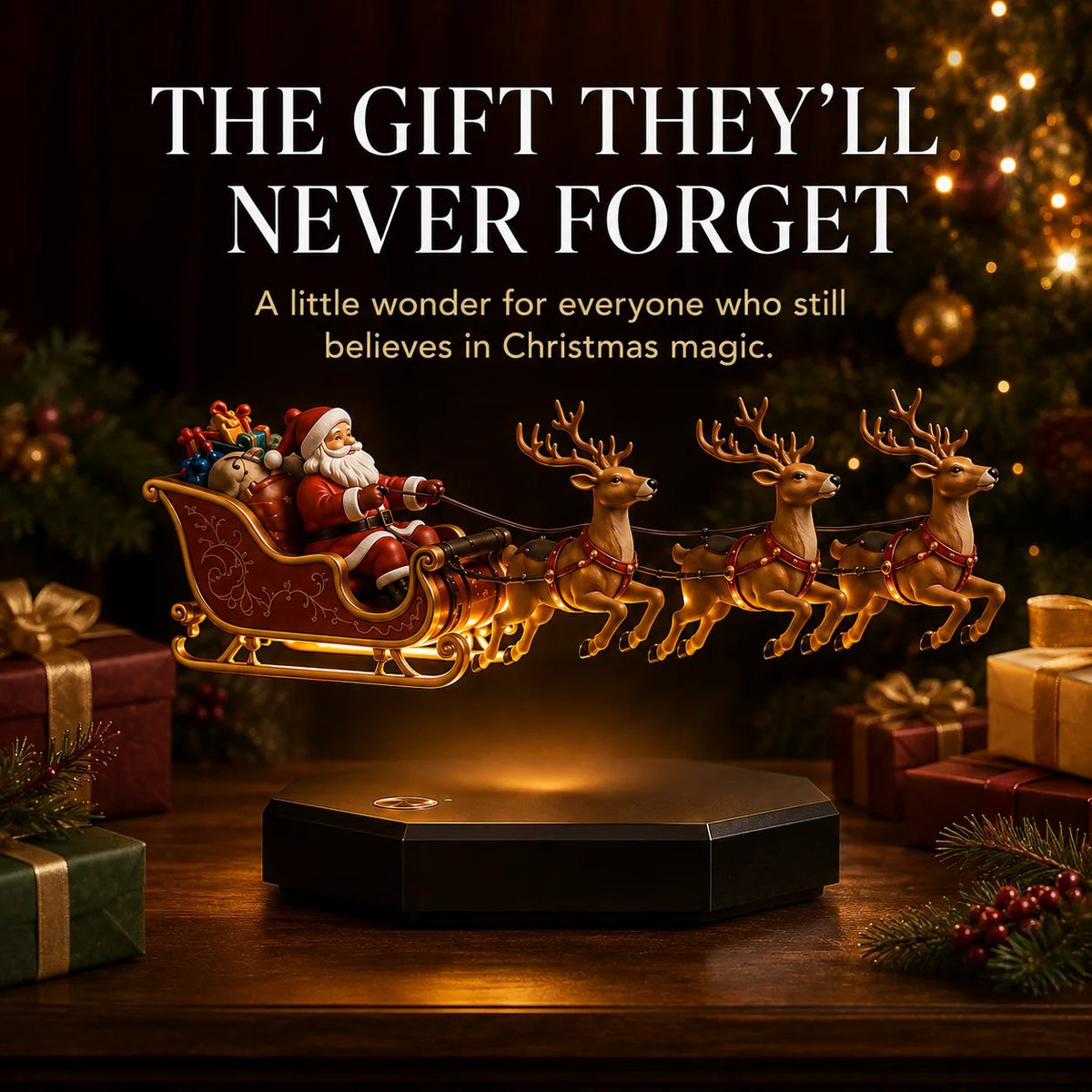 🔥 Limited-Time Offer! 49% OFF - Magical Floating Santa Sleigh with 4 Reindeer 🎅✨