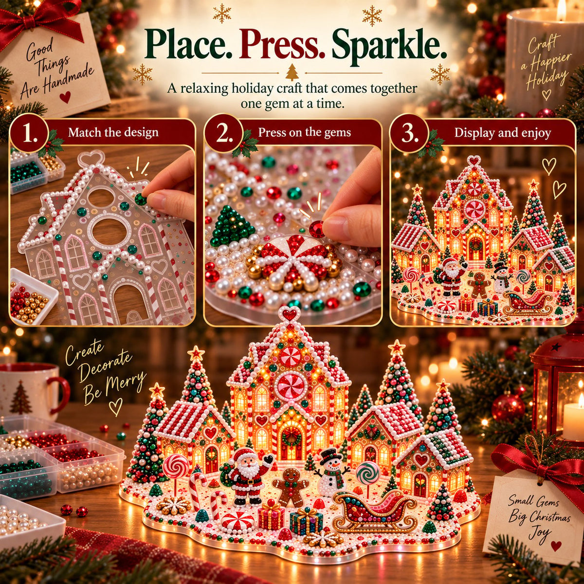 ✨ Christmas Craft Edition | DIY Light-Up Gem Village – Save 48%