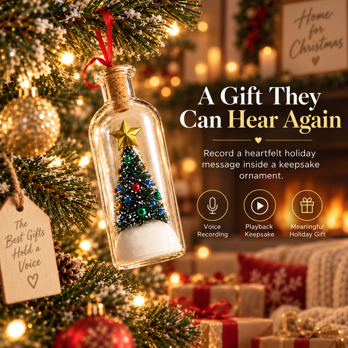 🎁 Holiday Keepsake Special | Recordable Christmas Message Bottle – Save 45%
