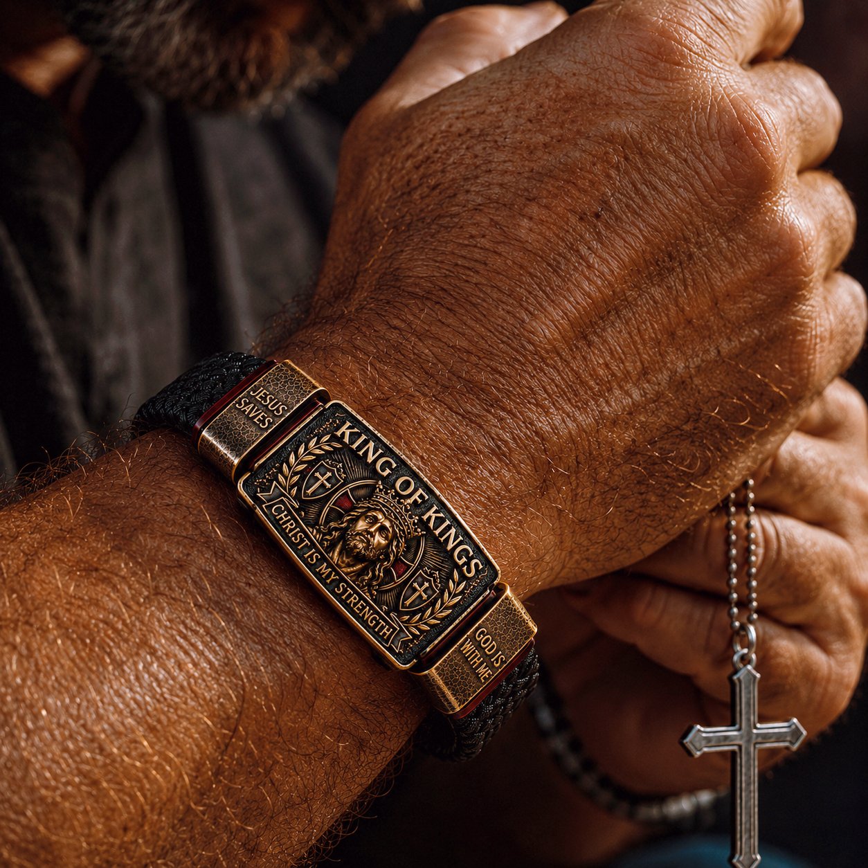 🔥 Last Day 50% OFF ✝️ King of Kings Faith Bracelet – Adjustable Christian Wristband Gift