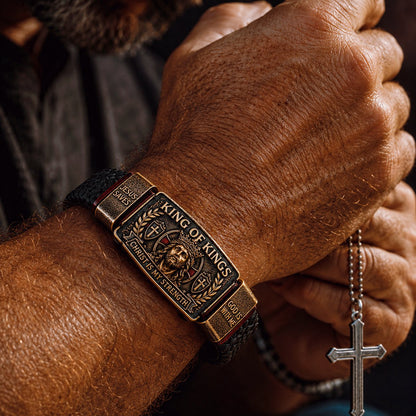 🔥 Last Day 50% OFF ✝️ King of Kings Faith Bracelet – Adjustable Christian Wristband Gift