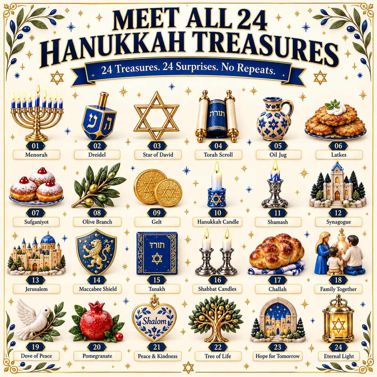 🕎 Limited Holiday Offer | 24 Treasures of Hanukkah – Open, Discover & Build a Meaningful Collection · Save 48%