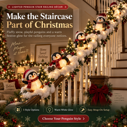 🐧🎄 Holiday Special | Lighted Penguin Snowy Stair Décor – Save 38%