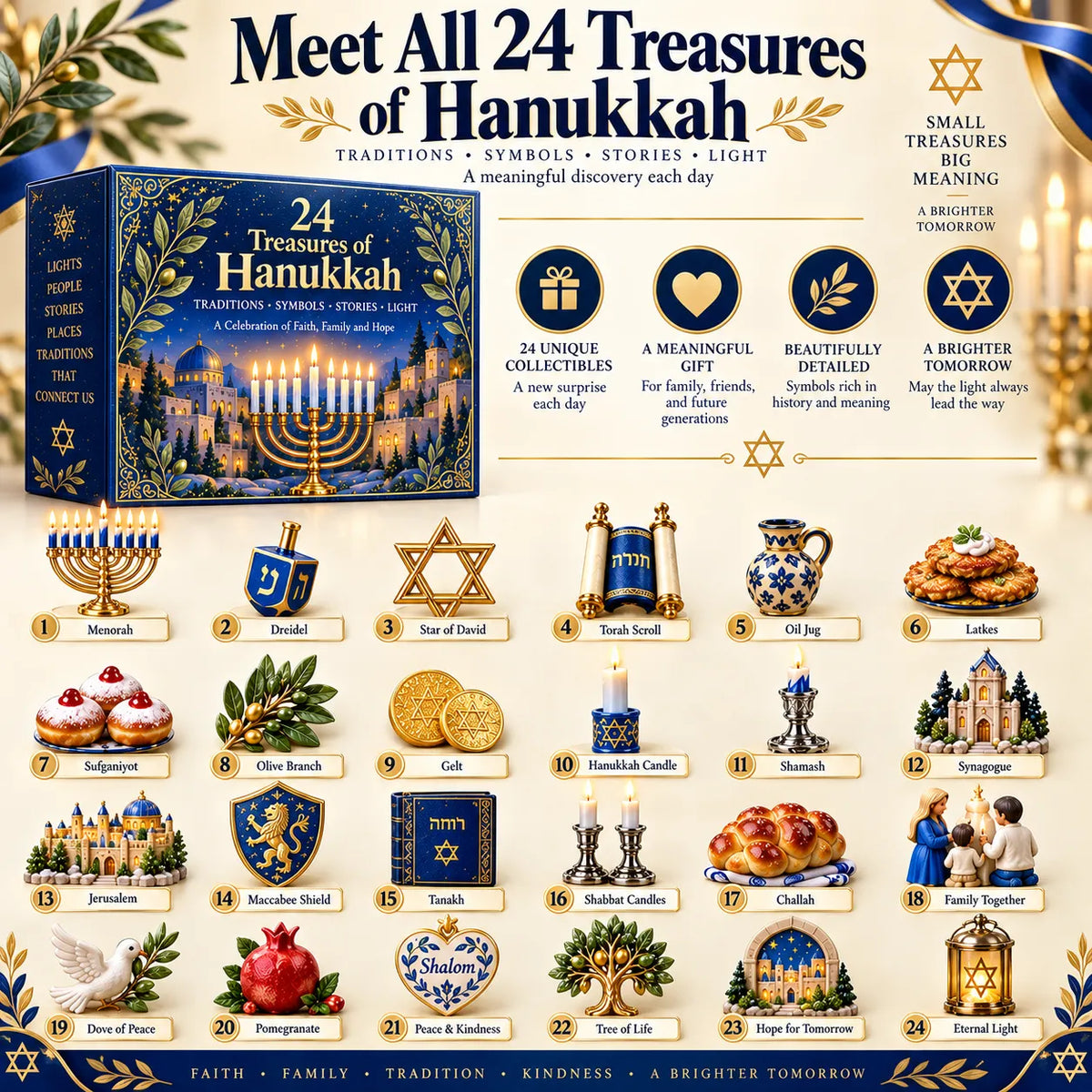 🕎 Limited Holiday Offer | 24 Treasures of Hanukkah – Open, Discover & Build a Meaningful Collection · Save 48%