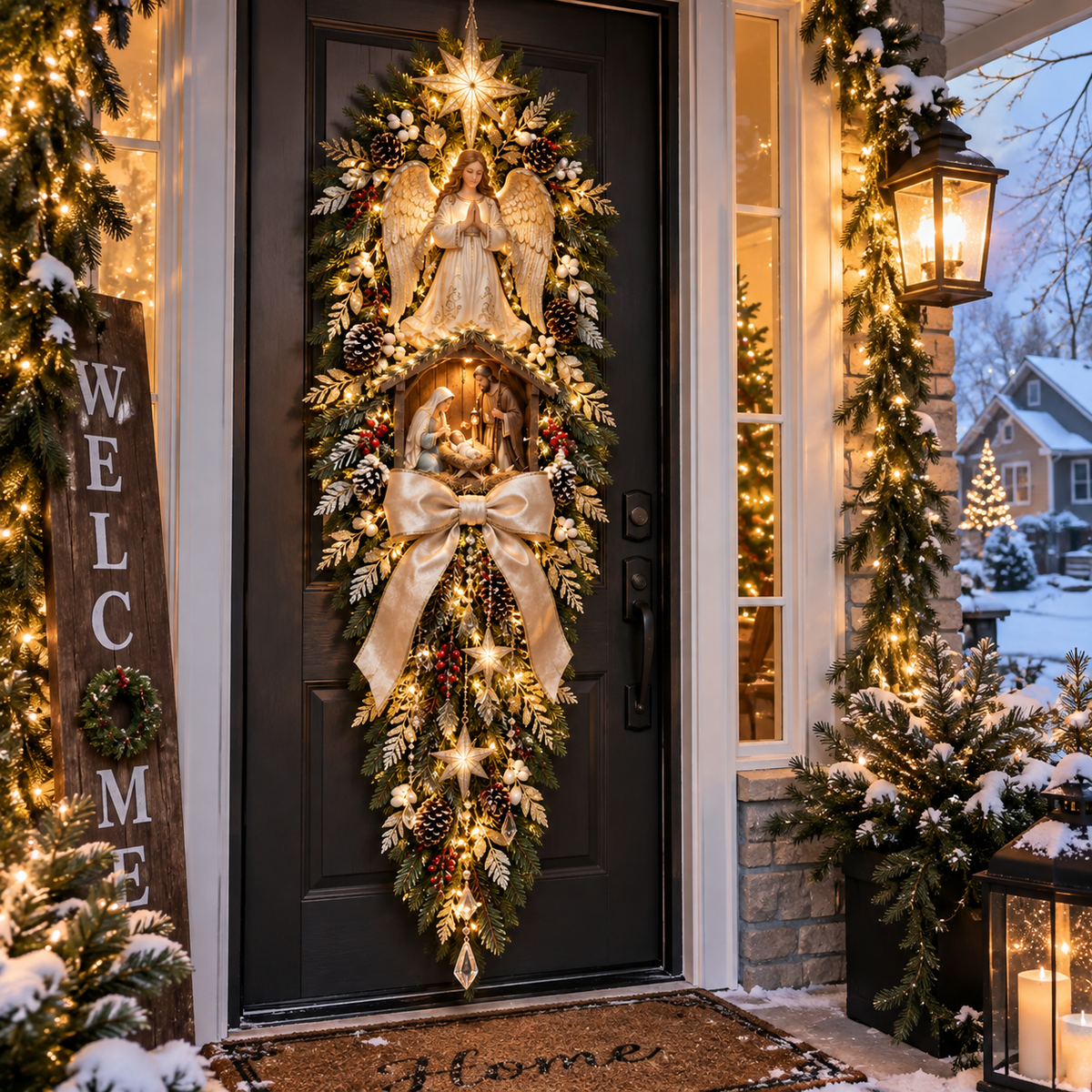 ✝️✨Angel & Nativity Scene Wreath🌹