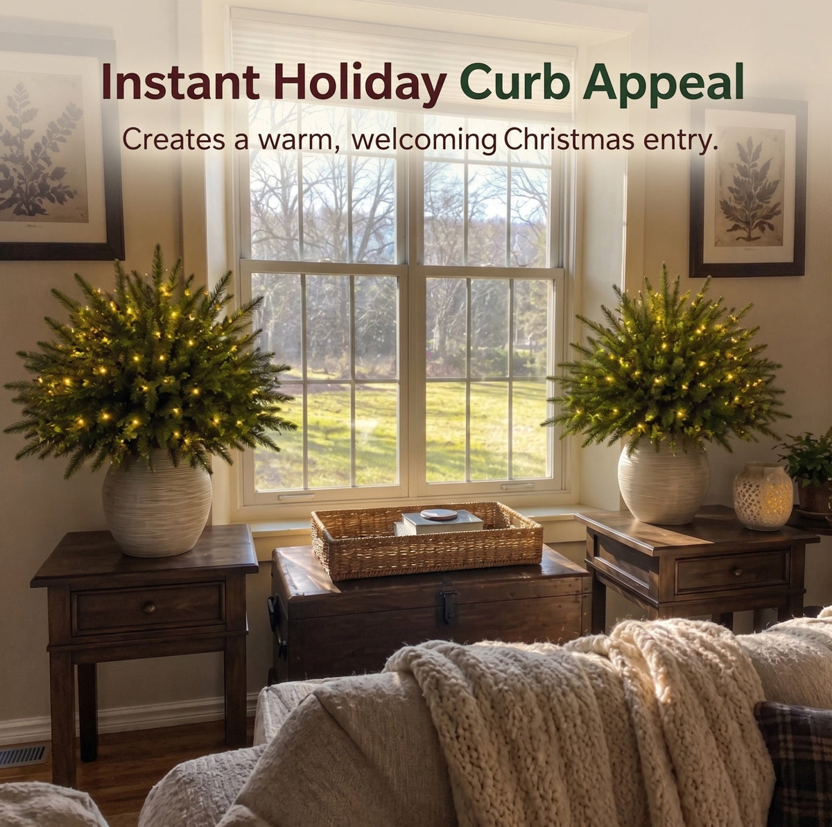 🎄 Holiday Home Special | Enchanted Evergreen Pine Set with Warm Lights – Save 44%