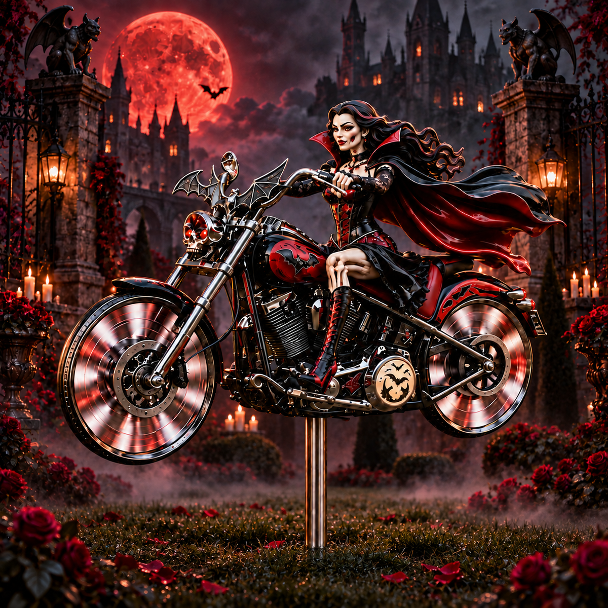 💀🏍️Halloween Motorcycle Garden Windmill™🎃Spooky Biker Yard Spinner & Outdoor Decor