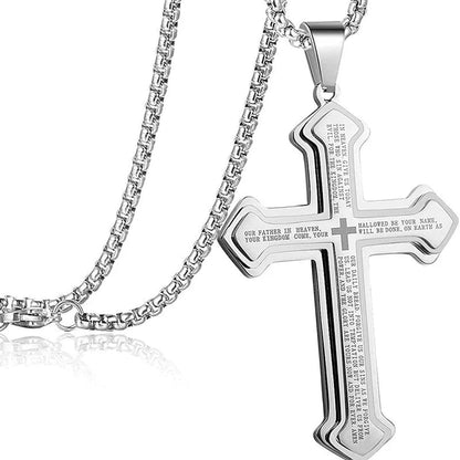 Men’s Engraved Cross Necklace – Timeless Style with a Meaningful Message