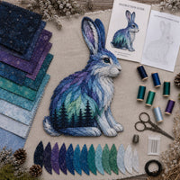 Northern Lights Snowshoe Hare