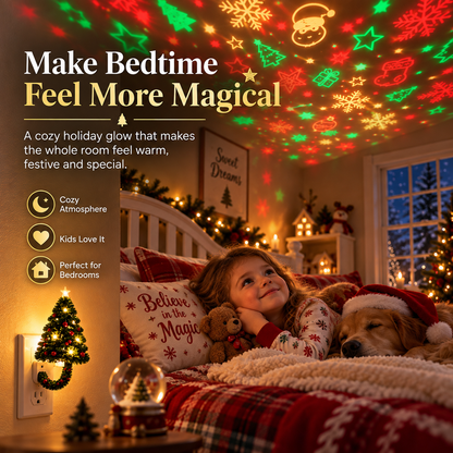 🎄 Christmas Tree Plug-In Projector Night Light – Instant Holiday Magic for Walls & Ceilings