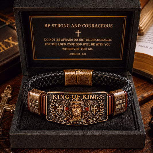 🔥 Last Day 50% OFF ✝️ King of Kings Faith Bracelet – Adjustable Christian Wristband Gift