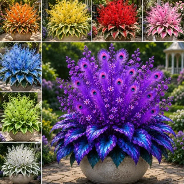 🦚 Rare Peacock Flame Hosta Bulbs🌸Brilliant Orange Plumes & Collector's Garden Beauty-