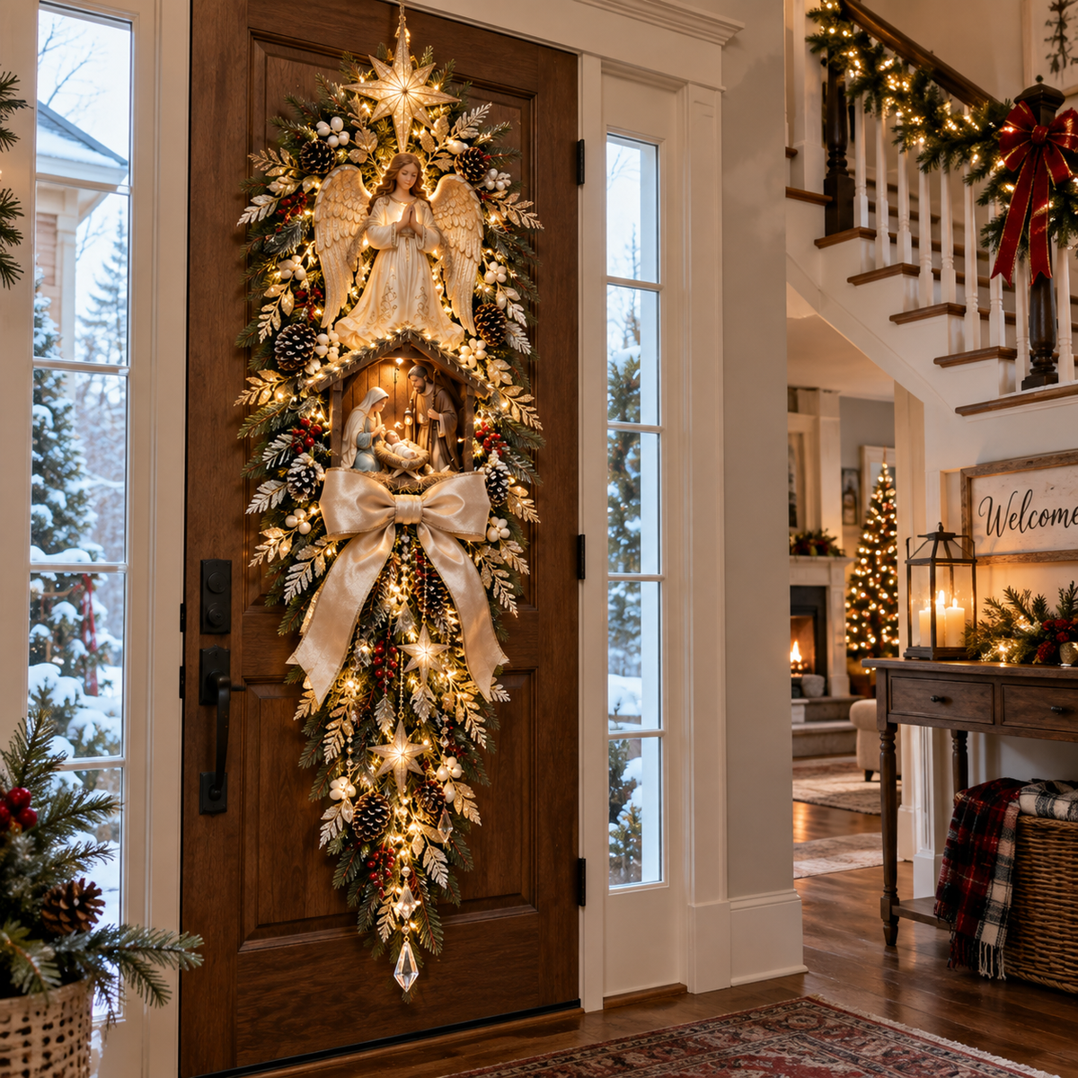 ✝️✨Angel & Nativity Scene Wreath🌹