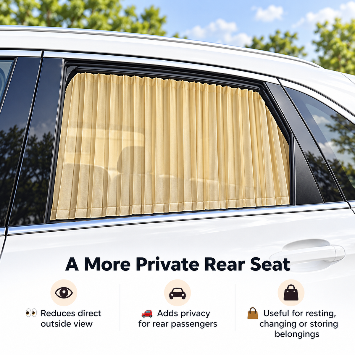 🚗 Pleated Car Window Curtains – More Shade, More Privacy, Better Rides