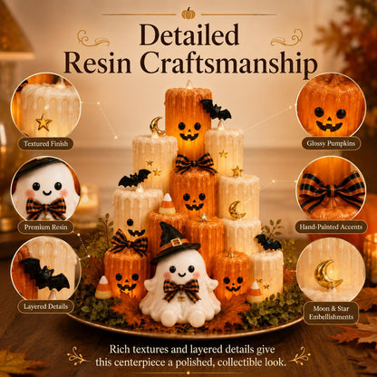 🔥 50% OFF – Halloween Pumpkin Candle Holder with Ghost Decor 🎃👻