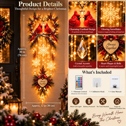 🐦🎄 Holiday Special | Always Together Cardinals™ Lighted Christmas Wall Decor – Save 50%