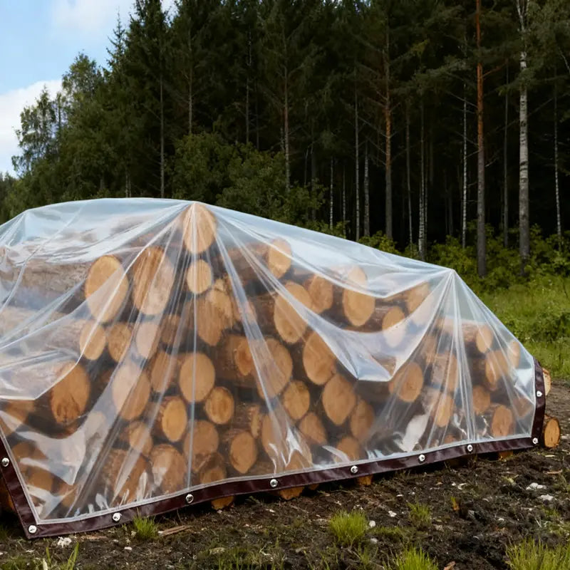 🌂🌂Clear Waterproof PE Tarp, Transparent Outdoor Cover with Metal Grommets