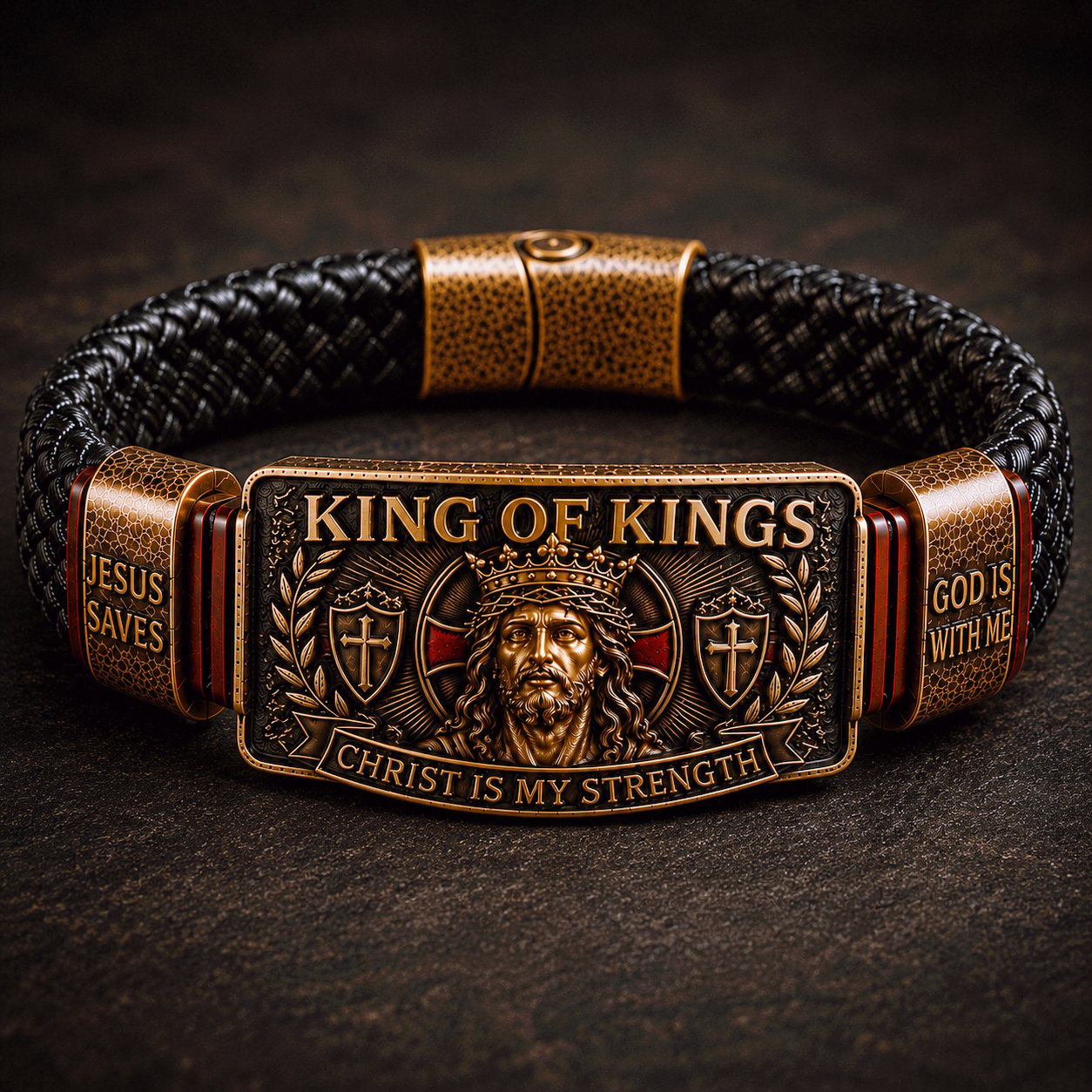 🔥 Last Day 50% OFF ✝️ King of Kings Faith Bracelet – Adjustable Christian Wristband Gift