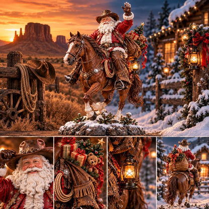 🔥 50% OFF Holiday Collector’s Special | Home for Christmas Cowboy Santa – Western Keepsake