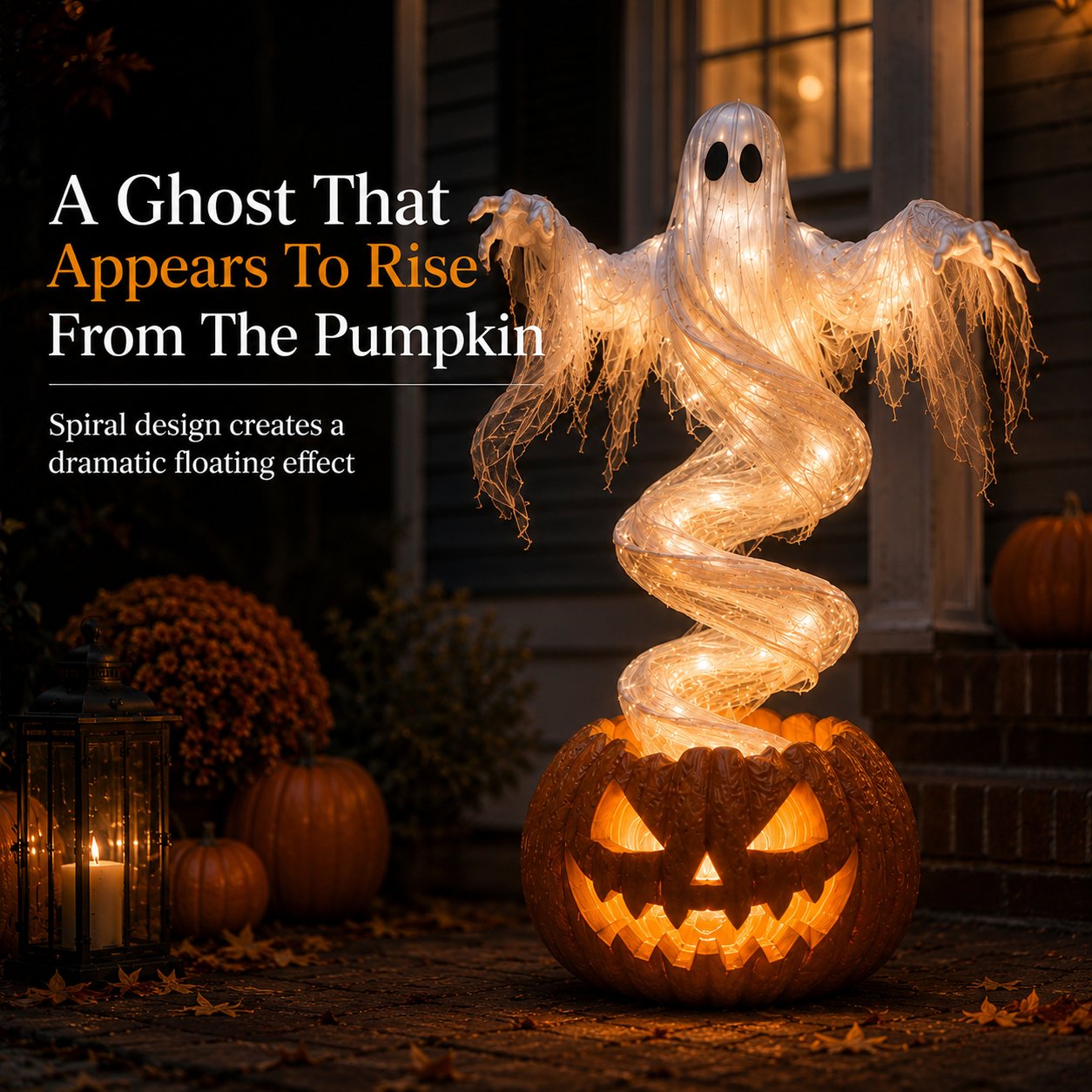 👻 Swirling Ghost Pumpkin Yard Lamp - Free Shipping 🎃