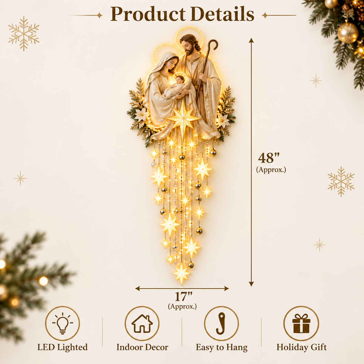 ✝️✨AuraNativity™ Cascading Lighted Wall Art – A Cascading Holiday Heirloom