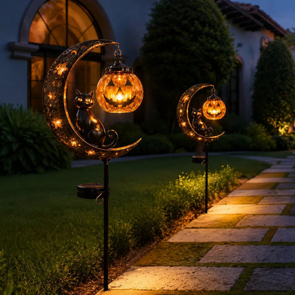 🔥 Last Day 55% OFF –Solar Halloween Garden Stake Light 👻🎃 | Black Cat & Pumpkin Decor