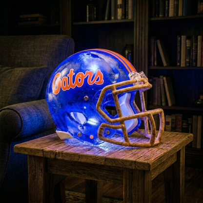 🏈 Handmade Football Helmet Lamp – LED Team Fan Cave Light with 32 Team Styles