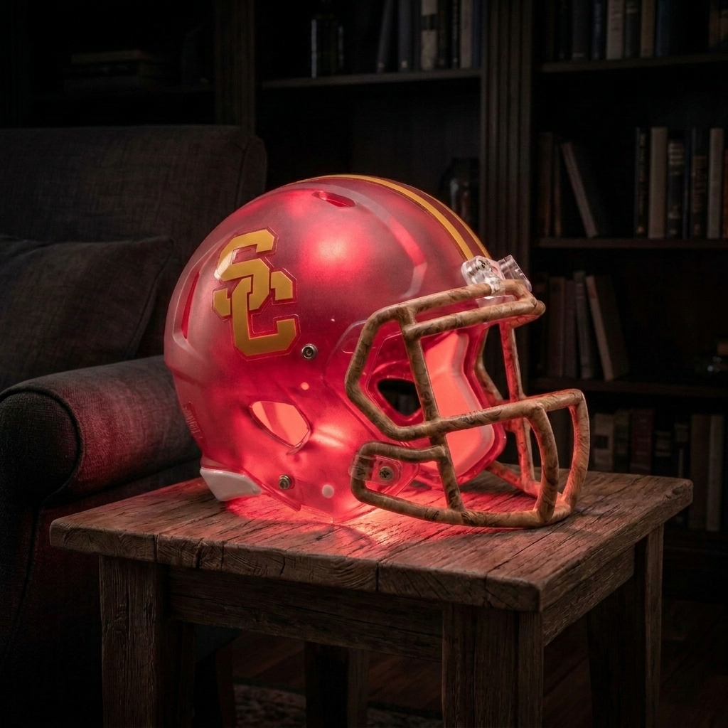 🏈 Handmade Football Helmet Lamp – LED Team Fan Cave Light with 32 Team Styles