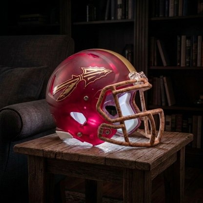 🏈 Handmade Football Helmet Lamp – LED Team Fan Cave Light with 32 Team Styles