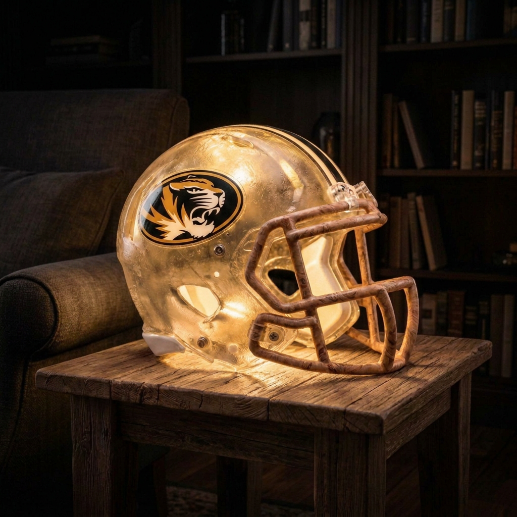 🏈 Handmade Football Helmet Lamp – LED Team Fan Cave Light with 32 Team Styles