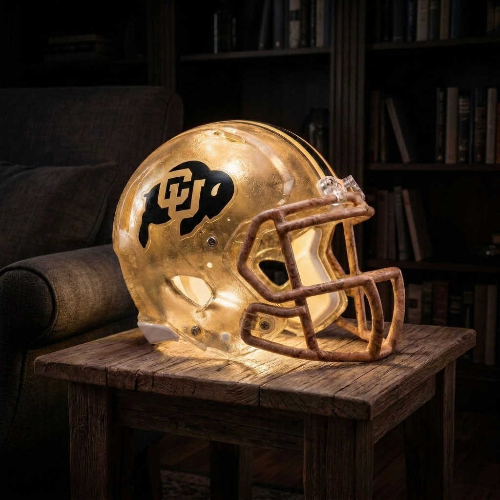 🏈 Handmade Football Helmet Lamp – LED Team Fan Cave Light with 32 Team Styles