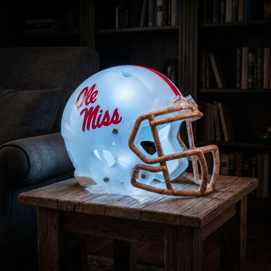 🏈 Handmade Football Helmet Lamp – LED Team Fan Cave Light with 32 Team Styles