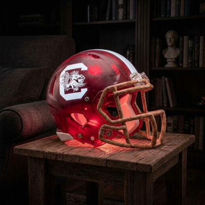 🏈 Handmade Football Helmet Lamp – LED Team Fan Cave Light with 32 Team Styles