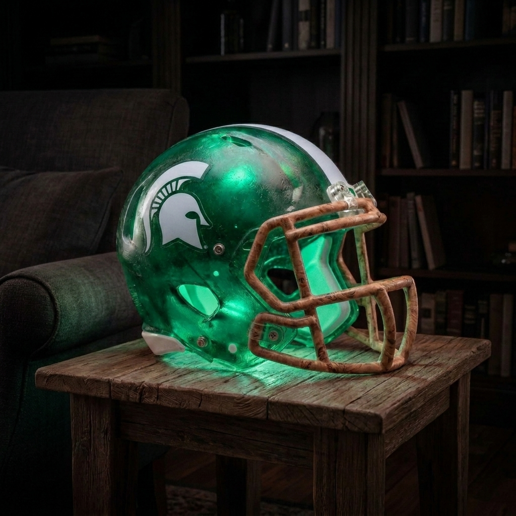 🏈 Handmade Football Helmet Lamp – LED Team Fan Cave Light with 32 Team Styles