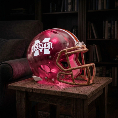 🏈 Handmade Football Helmet Lamp – LED Team Fan Cave Light with 32 Team Styles