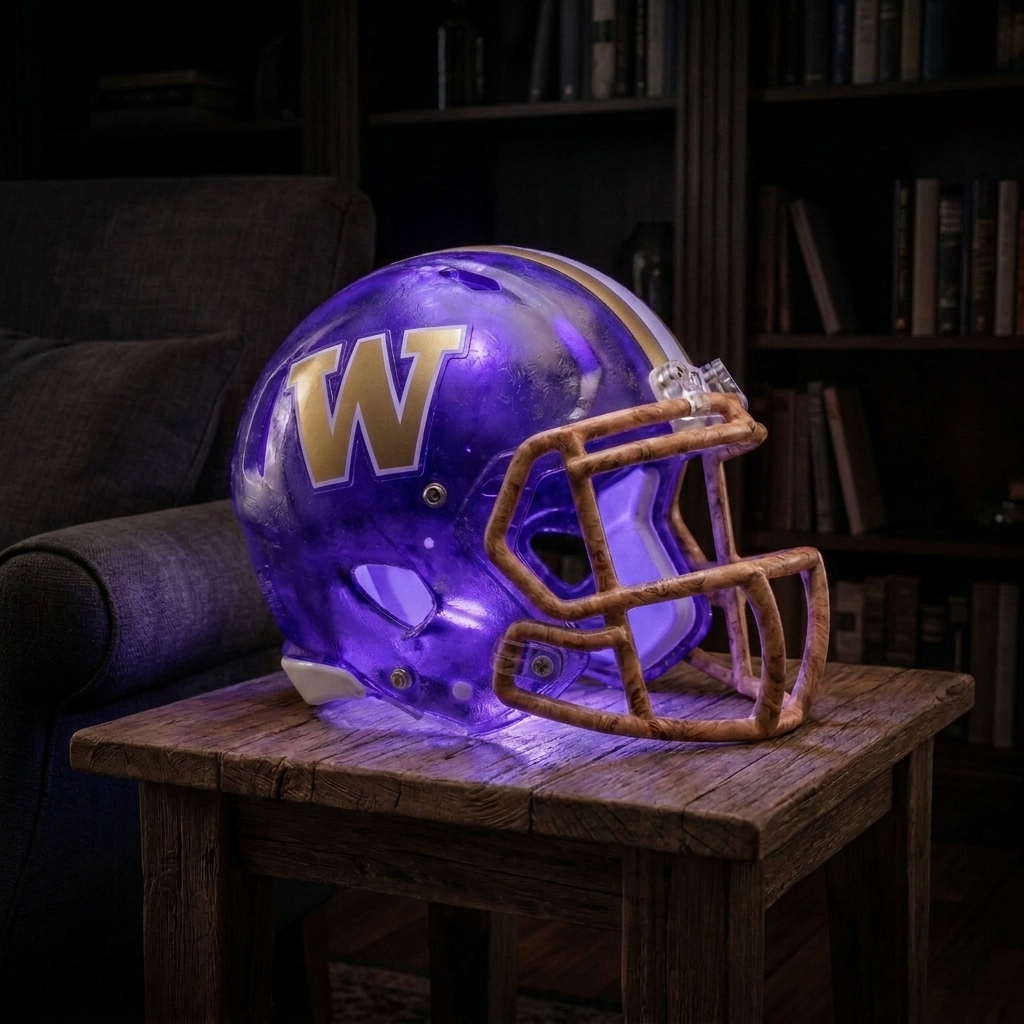 🏈 Handmade Football Helmet Lamp – LED Team Fan Cave Light with 32 Team Styles