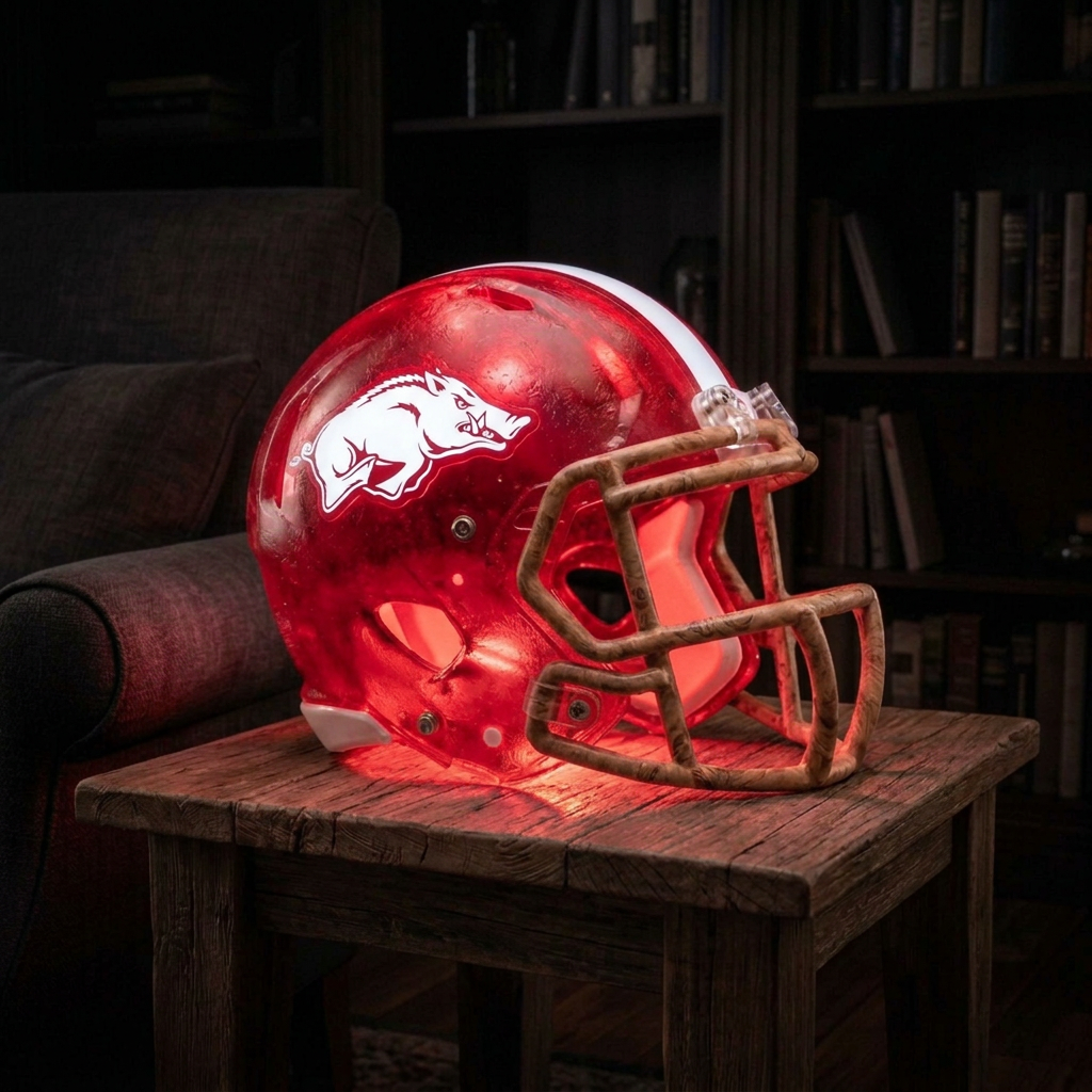 🏈 Handmade Football Helmet Lamp – LED Team Fan Cave Light with 32 Team Styles
