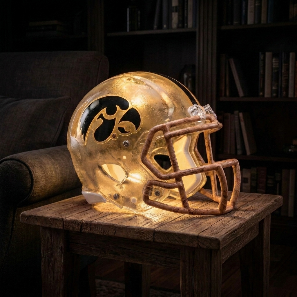 🏈 Handmade Football Helmet Lamp – LED Team Fan Cave Light with 32 Team Styles