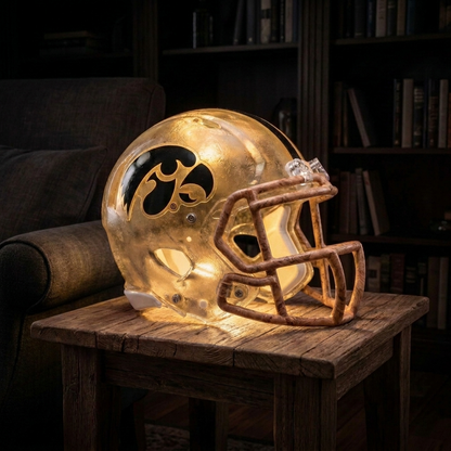 🏈 Handmade Football Helmet Lamp – LED Team Fan Cave Light with 32 Team Styles